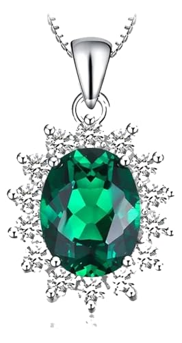 KREATIONS Damen-Halskette mit 2.5ct Saphir und 925 Sterling Silber Anhänger von KREATIONS