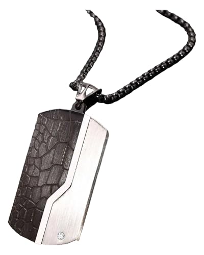 KREATIONS Herren Halskette, Dog-Tag, Schwarz/Gold KREATIONS Herren Halskette, Dog-Tag, Schwarz/Gold von KREATIONS