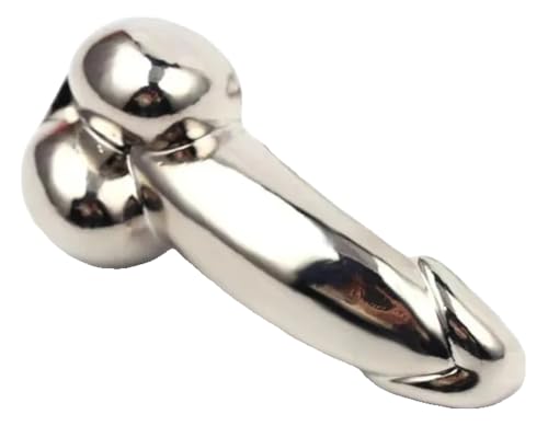 KREATIONS Messing Penis Schlüsselanhänger: Mini Männer Genitalien Auto Keychain von KREATIONS