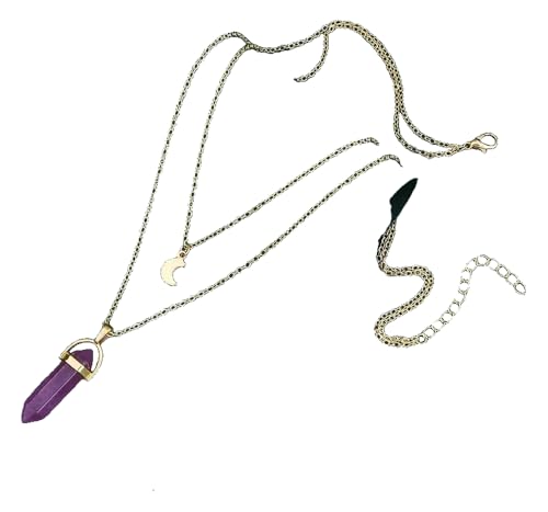 KREATIONS Natürlicher Stein Kristall Anhänger Halskette, Bunte Hexagonale Spalte Anhänger, Damen Halsschmuck KREATIONS Natürlicher Stein Kristall Anhänger Halskette, Bunte Hexagonale Spalte Anhänger, Damen Halsschmuck von KREATIONS