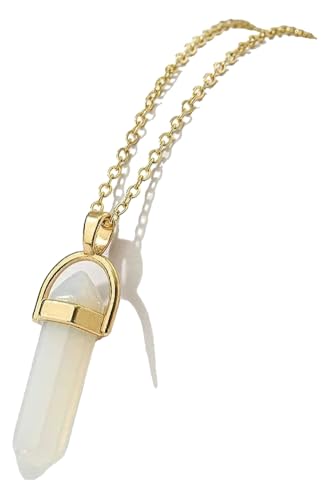 KREATIONS Natürlicher Stein Kristall Anhänger Halskette, Bunte Hexagonale Spalte Anhänger, Damen Halsschmuck KREATIONS Natürlicher Stein Kristall Anhänger Halskette, Bunte Hexagonale Spalte Anhänger, Damen Halsschmuck von KREATIONS