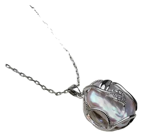 KREATIONS Perlenkette Barock Perlen Süßwasser 45cm Sterling Silber Kette Frauen von KREATIONS