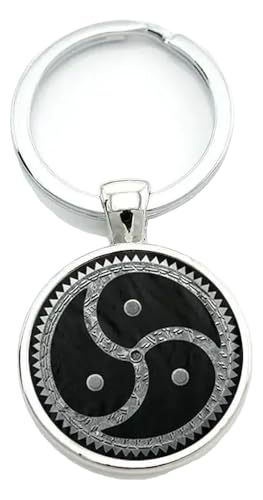 KREATIONS Triskelion Symbol Schlüsselanhänger Schwarz Glaskuppel Schmuck von KREATIONS