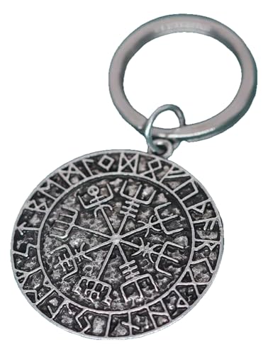 KREATIONS Wikinger Vegvisir Schlüsselanhänger Norse Kompass Amulett Talisman von KREATIONS