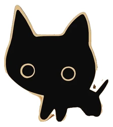 Paar Schwarze Weiße Emaille Pins: Katze Mit Messer & Hexen Brosche, Kreative Anstecker von KREATIONS