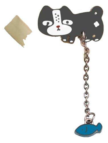 Paar Schwarze Weiße Emaille Pins: Katze Mit Messer & Hexen Brosche, Kreative Anstecker von KREATIONS