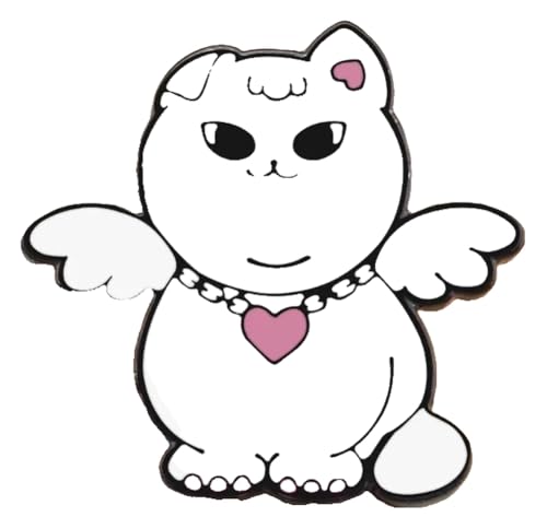 Paar Schwarze Weiße Emaille Pins: Katze Mit Messer & Hexen Brosche, Kreative Anstecker von KREATIONS