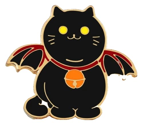 Paar Schwarze Weiße Emaille Pins: Katze Mit Messer & Hexen Brosche, Kreative Anstecker von KREATIONS