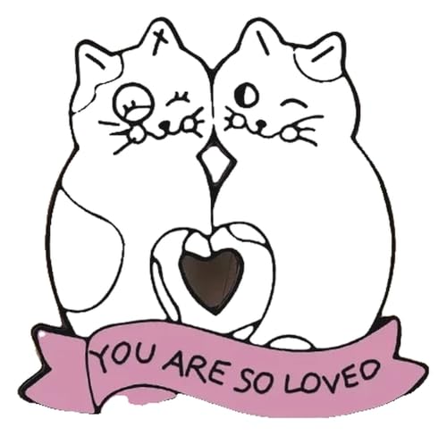 Paar Schwarze Weiße Emaille Pins: Katze Mit Messer & Hexen Brosche, Kreative Anstecker von KREATIONS