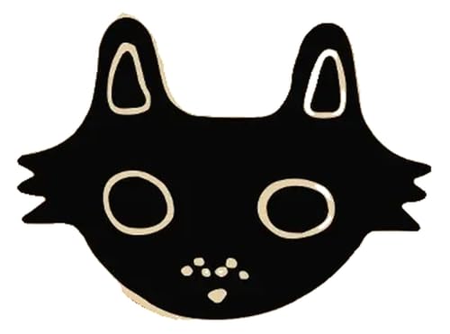 Paar Schwarze Weiße Emaille Pins: Katze Mit Messer & Hexen Brosche, Kreative Anstecker von KREATIONS