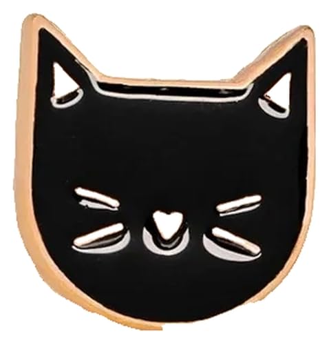 Paar Schwarze Weiße Emaille Pins: Katze Mit Messer & Hexen Brosche, Kreative Anstecker von KREATIONS