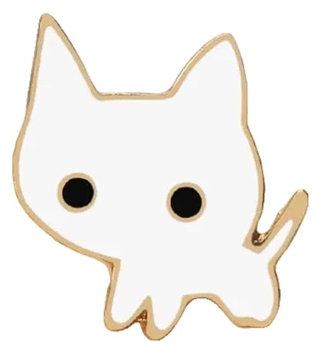 Paar Schwarze Weiße Emaille Pins: Katze Mit Messer & Hexen Brosche, Kreative Anstecker von KREATIONS