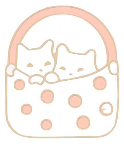 Schlafendes Cartoon Kätzchen liest Buch Pin von KREATIONS