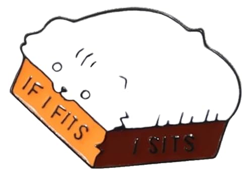 Schlafendes Cartoon Kätzchen liest Buch Pin von KREATIONS