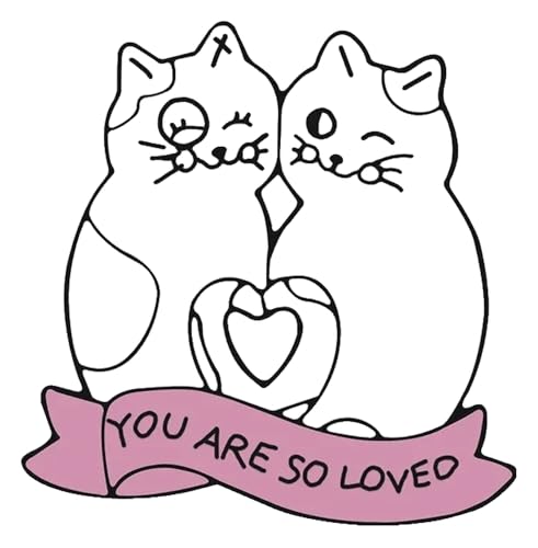 Schlafendes Cartoon Kätzchen liest Buch Pin von KREATIONS