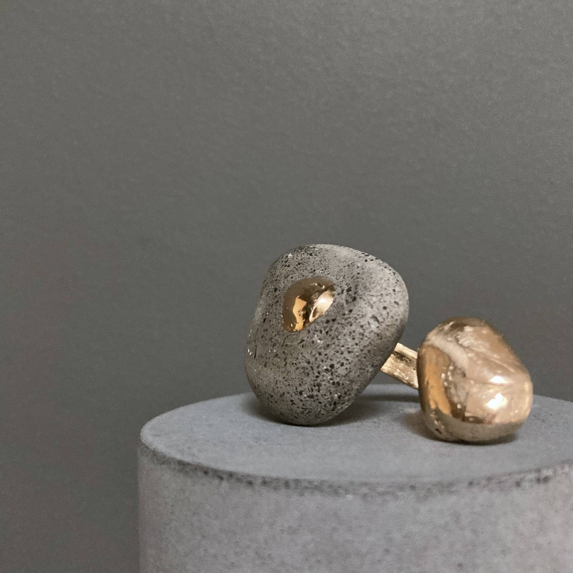 Beton Stein Ring, Kieselstein Steinring, Kunst Ring Beton Stein Ring, Kieselstein Steinring, Kunst Ring von KREFTWORK