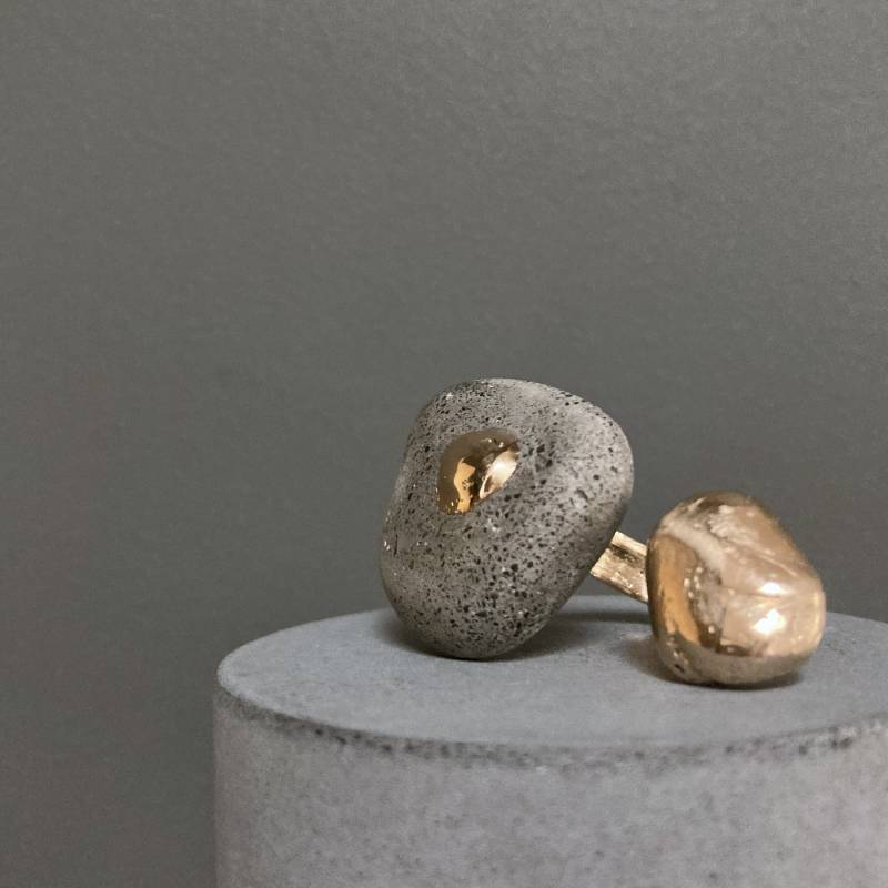 Beton Stein Ring, Kieselstein Steinring, Kunst Ring Beton Stein Ring, Kieselstein Steinring, Kunst Ring von KREFTWORK