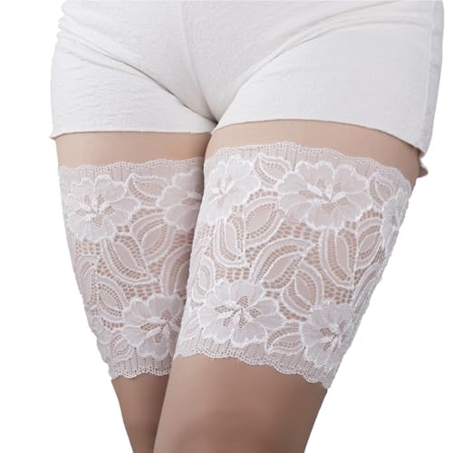 KRFWGUU Damen elastische Oberschenkelbänder weiße Spitze von KRFWGUU