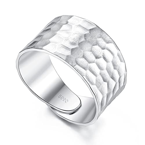 Krfy 990 Silber Ringe Frauen Handgefertigt Verstellbar Ring Silber 925 Damen Breit Hochglanzpolierter Gehämmerter Ringe Herren Matt Silberringe Damen 925 Breit Verstellbar Thick Silber Ring Damen Krfy 990 Silber Ringe Frauen Handgefertigt Verstellbar Ring Silber 925 Damen Breit Hochglanzpolierter Gehämmerter Ringe Herren Matt Silberringe Damen 925 Breit Verstellbar Thick Silber Ring Damen von Krfy