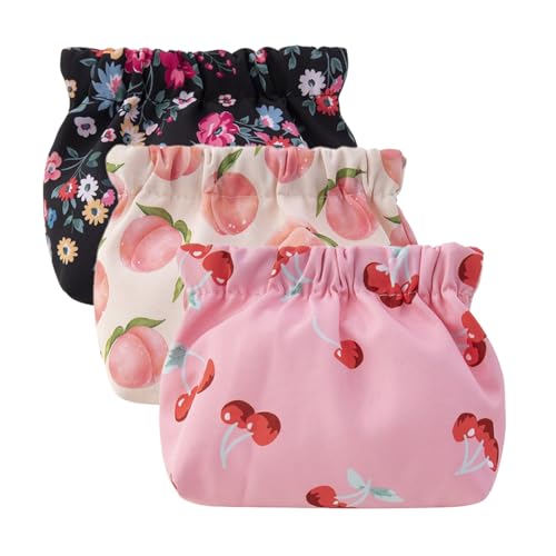 Kosmetiktasche Damen, Kosmetiktasche automatisches Schließen, Florales Bedruckte Make-up-Tasche, Kulturtasche Portable, Schminktasche Tragbare Reise, für Damen und Mädchen von KRIEG