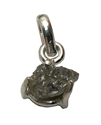 KRIO 1 x grazieler Rohdiamant, Diamant als Anhänger I in Silber gefasst von KRIO
