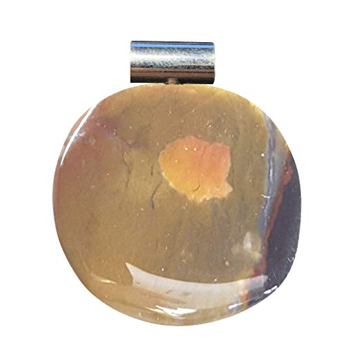 KRIO 1x Sardonyx Scheibenstein Therapiestein mit Sterlingsilber-Röhrchenöse von KRIO