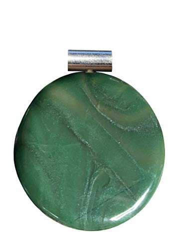 KRIO 1x Budstone Grünschiefer Scheibenstein Therapiestein mit Sterlingsilber-Röhrchenöse KRIO 1x Budstone Grünschiefer Scheibenstein Therapiestein mit Sterlingsilber-Röhrchenöse von KRIO