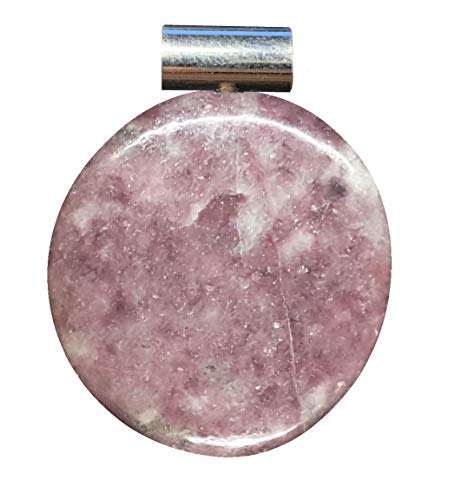 KRIO 1x Lepidolith Scheibenstein Therapiestein mit Sterlingsilber-Röhrchenöse KRIO 1x Lepidolith Scheibenstein Therapiestein mit Sterlingsilber-Röhrchenöse von KRIO