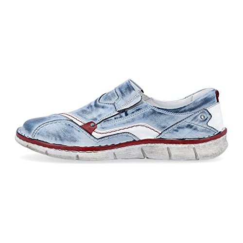 Krisbut Damen Slipper Schuhe Slipper Glattleder Freizeit Elegant Slip-Ons Uni Slipper blau ausgefallen von KRISBUT