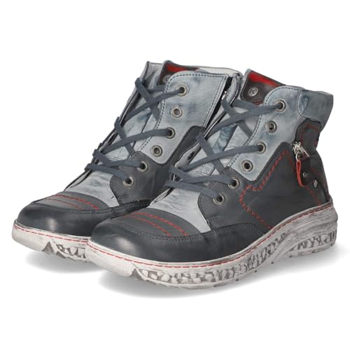 KRISBUT 3298-4 PO Schnürstiefel Glattleder Damen in blau - Gr. 41 von KRISBUT