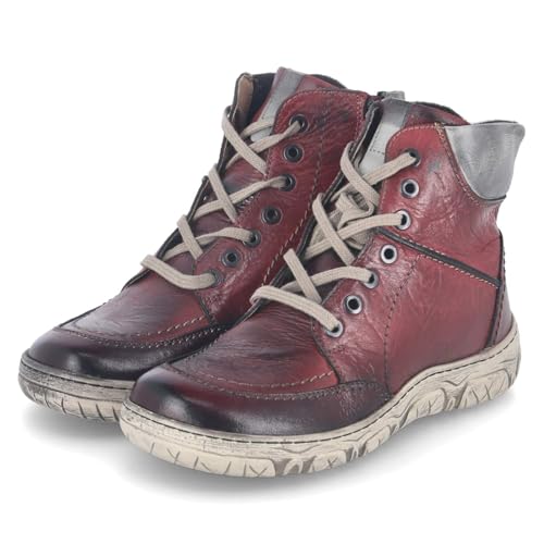KRISBUT 3307-1 PO Schnürstiefel Glattleder Damen in rot - Gr. 38 von KRISBUT