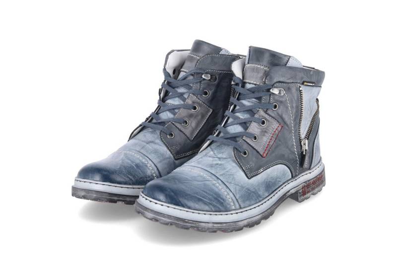 KRISBUT Krisbut - male - 6879A-4 BSF - Glattleder - blau Schnürstiefel von KRISBUT