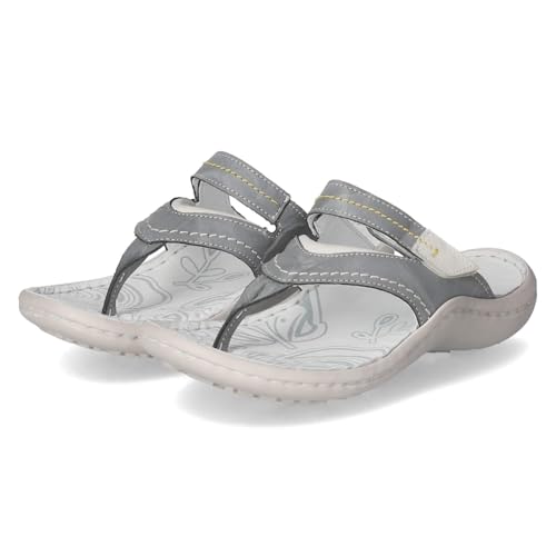 KRISBUT Damen Pantoletten/Zehentrenner Grau Glattleder, Größe:40, Farbauswahl:blau KRISBUT Damen Pantoletten/Zehentrenner Grau Glattleder, Größe:40, Farbauswahl:blau von KRISBUT