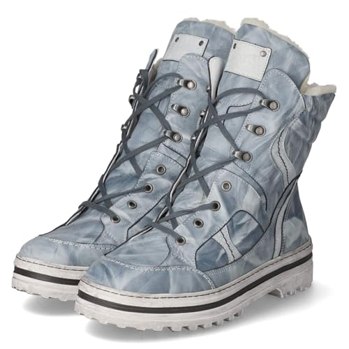 KRISBUT Damen Schnürstiefeletten/Winterstiefeletten Blau Glattleder, Größe:40, Farbauswahl:blau von KRISBUT