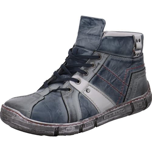 KRISBUT Herren Schnürboots aus Echtleder in Blau Weiß mit kuscheligem Innenfutter und Reißverschluss blau Gr. 41 KRISBUT Herren Schnürboots aus Echtleder in Blau Weiß mit kuscheligem Innenfutter und Reißverschluss blau Gr. 41 von KRISBUT