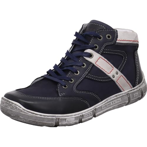 KRISBUT Herren Schnürboots aus Echtleder in Blau Weiß mit kuscheligem Innenfutter und Reißverschluss blau Gr. 44 KRISBUT Herren Schnürboots aus Echtleder in Blau Weiß mit kuscheligem Innenfutter und Reißverschluss blau Gr. 44 von KRISBUT