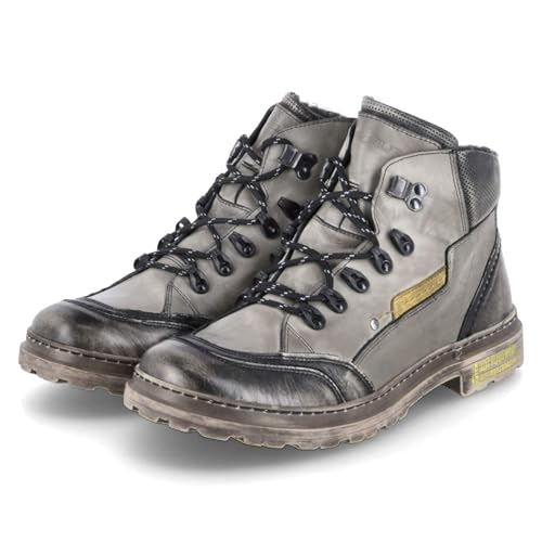 KRISBUT Herren Schnürstiefeletten/Winterboots Grau Glattleder, Größe:42, Farbauswahl:grau-Kombi von KRISBUT