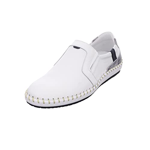 Krisbut Herren Slipper Schuhe Slipper Glattleder Freizeit Elegant Slip-Ons Uni Slipper weiß bequem von Krisbut