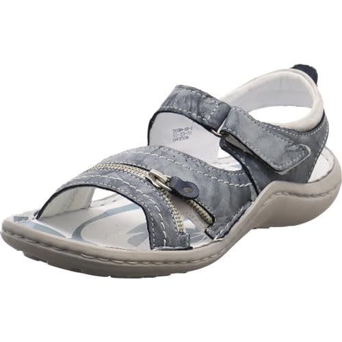 Krisbut Damen Sandale aus Echtleder in Blau mit Klettverschluss und weichem Fußbett. blau Gr. 37 Krisbut Damen Sandale aus Echtleder in Blau mit Klettverschluss und weichem Fußbett. blau Gr. 37 von KRISBUT