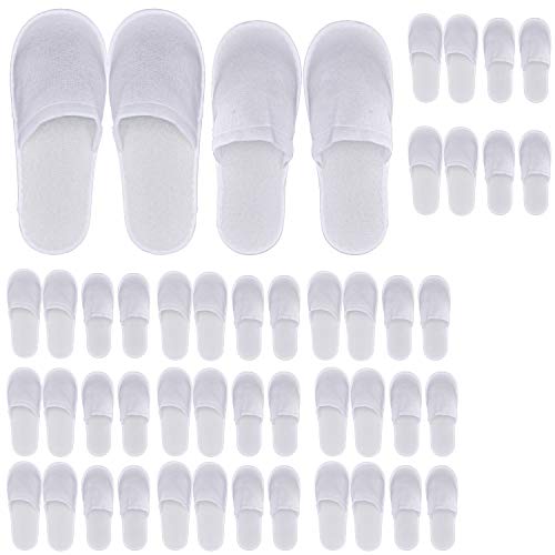 KRISMYA 24 Pairs Spa Slippers,Closed Toe Disposable Slippers,Non-Slip Slippers Fit Size for Men and Women for Hotel Home Guest Used,White von KRISMYA