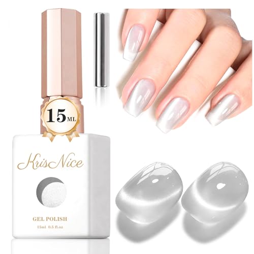 KRISNICE UV Nagellack Cat Eye 15 ML, Silbernes Gellack mit Magnet, Cat Eye Uv Gel, Glitter Gelnagellack Soak Off Reflective Gel Magnetic Nail Polish für Frauen und Mädchen (Silbernes Mondlicht-MY021) KRISNICE UV Nagellack Cat Eye 15 ML, Silbernes Gellack mit Magnet, Cat Eye Uv Gel, Glitter Gelnagellack Soak Off Reflective Gel Magnetic Nail Polish für Frauen und Mädchen (Silbernes Mondlicht-MY021) von KRISNICE