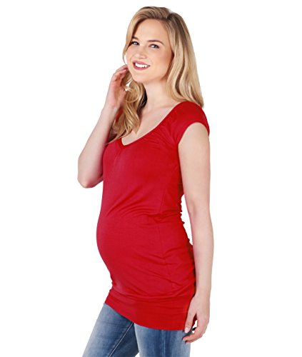 KRISP 7604-RED-18 Umstandsmode Umstandstop (Rot, Gr.46) von KRISP