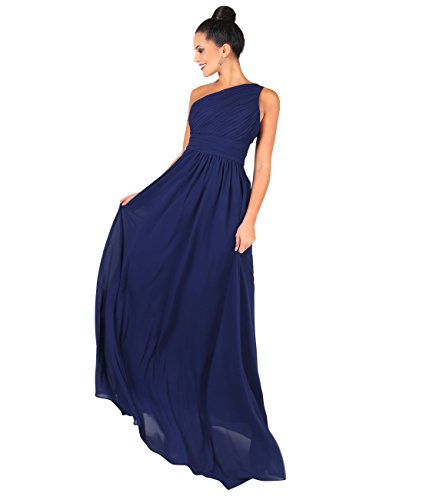 KRISP Bodenlanges Schulterfreies Chiffon Ballkleid, Marineblau, Gr.- XXL/ 2XL, (3XL14-NVY-18) von KRISP