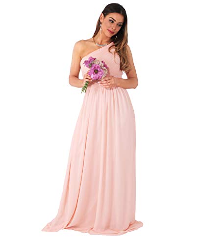 KRISP Bodenlanges Schulterfreies Chiffon Ballkleid (Rosa, Gr.-3XL) (3XL14-PNK-20) von KRISP