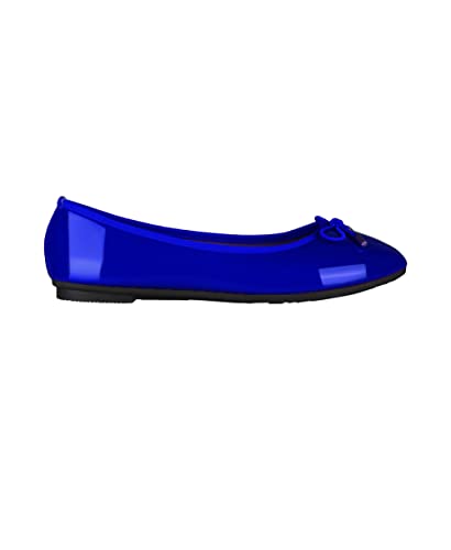 KRISP Damen Klasssische Ballerinas Lack Balerinaschuhe Flach Damenschuhe;Blau;37;3701-BLU-4 von KRISP