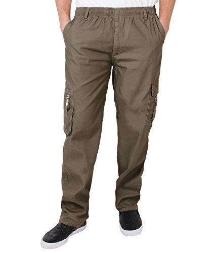 KRISP Männer Praktische Cargohose Gummizug Seitliche Taschen (Braungrau, Gr.XX-L) (7918-TAU-XXL) von KRISP