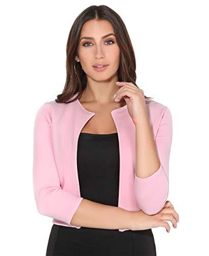 Kurze Offene Blazer Bolero Jacke, Rosa (5026), 36 ( 8 UK), 5026-PNK-08 von KRISP