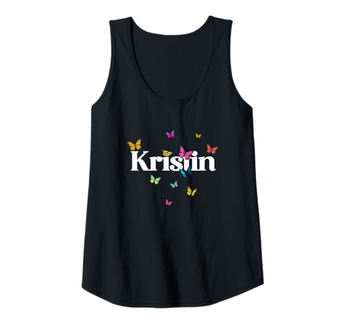 Damen Kristin - Schöner Mädchen Name mit bunten Schmetterlingen Tank Top Damen Kristin - Schöner Mädchen Name mit bunten Schmetterlingen Tank Top von KRISTIN Tochter Enkel Geburtstag Geschenkideen