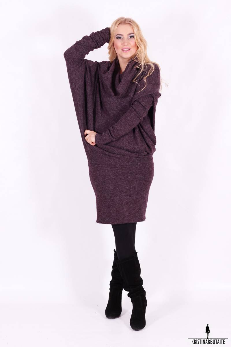 Wollkleid-Winterkleid-Herbstkleid-Warmes Kleid-Handgefertigtes Kleid-Kuscheliges Kleid-Herbstkleid-Oversized Kleid-Frauenkleid-Pulloverkleid-Plus von KRISTINARBUTAITE