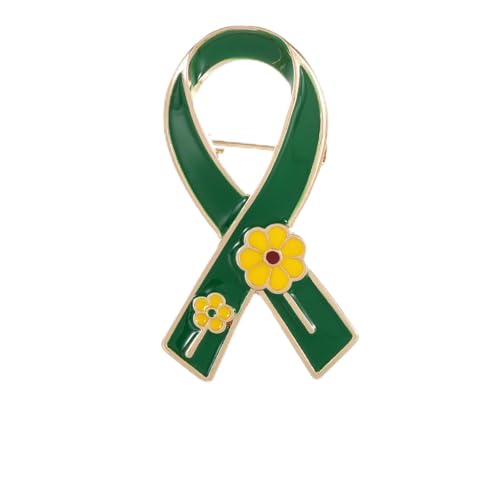 Anstecknadeln mit Sonnenblumenmuster, rote Schleife, grüne "unsichtbare Behinderung", Emaille-Brosche, geeignet für Menschen mit Behinderungen, 4.0*4.0*1.0 von KRJGOERG